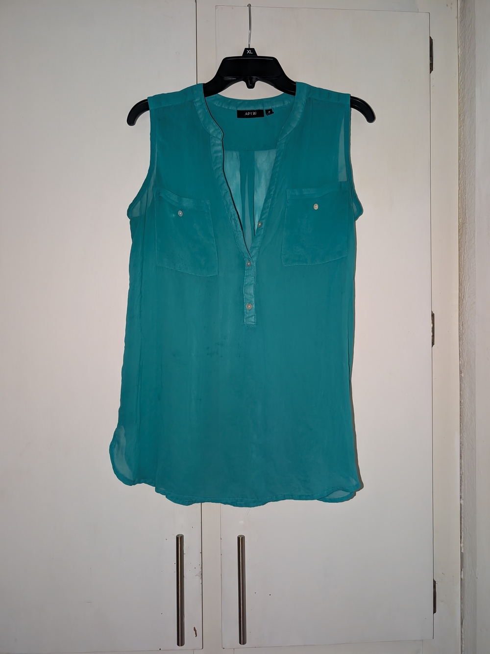 Apt. 9 Teal Sleeveless Button-Front V-Neck Camisole